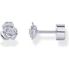 (White Gold, Rose) Classic Elegant 14K Gold Plated Dainty Flat Back Earrings for Women - Hypoallergenic Sterling Silver Posts Helix Jewelry