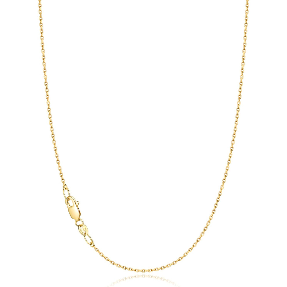 Hkedes 18K Gold Plated 925 Sterling Silver Chain Necklace For Women