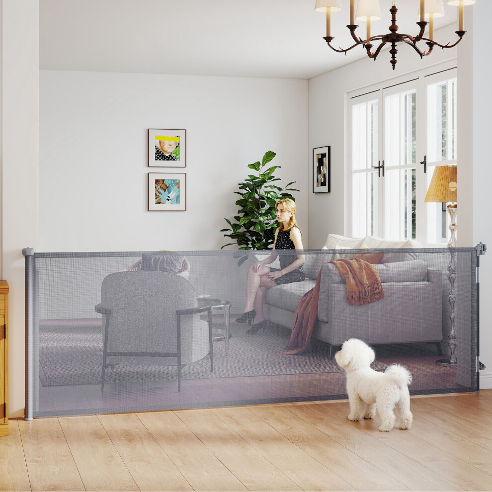 Pawhut Stair Gate For Dogs, Pet Gate, Extends To 300 Cm Wide & 104 Cm Tall - Image 3