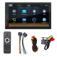 7 Inch Double Din Car Stereo CarPlay Android Auto Mirror-Link, Multimedia Touchscreen Player  Radio Camera USB