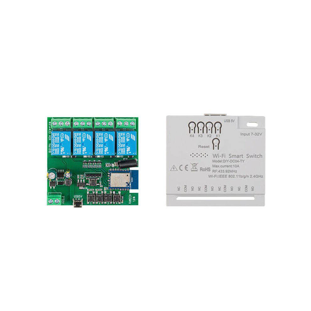 4Ch Tuya Wifi Diy Timer 7-32V Usb 5V 2.4G Wifi Smartlife Home Automation Module For Iftt Alexa Home 6034004500895