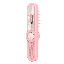 Peine de Masaje Eléctrico con Terapia de Luz, Cepillo para el Crecimiento del Cabello, Aplicador de Aceite Líquido Anticaída, Color Rosa.