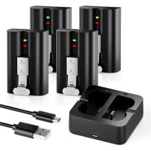 4er-Pack Ersatzakkus für die Ring-Türklingel - 6040 MAh Wiederaufladbare Kameraakkus mit Ladestation für Ring