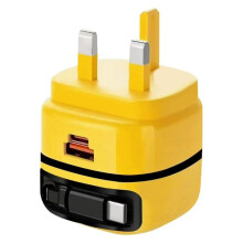 Cargador Multifunción Plegable de 65 W, Adaptador de Carga para Teléfonos, Tabletas y Portátiles. Enchufe Británico.