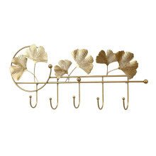 Modern Hook Fan-Shaped Leaf Hook Key Holder Wall Hooks Hanging Leaves Bathroom Wall Hook Decorative Minimalist Home-C