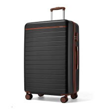 (Black/Brown, 28Inch) 20/24/28Inch Hard Shell Suitcase 4 Wheels Cabin Hand Luggage Travel Case ABS+PC