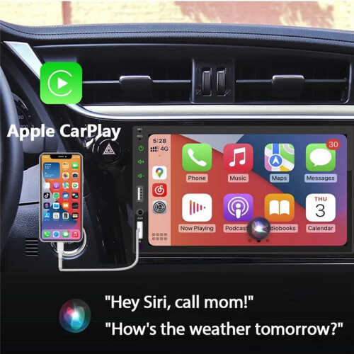 7 Inch Double Din Car Stereo CarPlay Android Auto Mirror-Link, Multimedia Touchscreen Player  Radio Camera USB 2