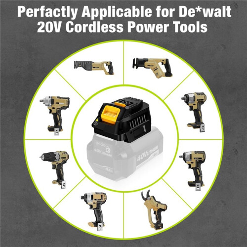 Battery Adapter for  40V Lithium Battery Convert to Work for  20V Cordless Power Tool 2