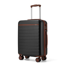 (Black/Brown, 20Inch) 20/24/28Inch Hard Shell Suitcase 4 Wheels Cabin Hand Luggage Travel Case ABS+PC