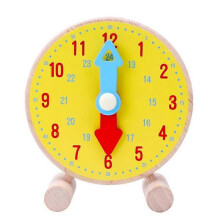 (As show, One size) Learn To Say, Numbers Clock Model Toy Wooden Clock Educational Learning Kindergarten Children's Toy,2024 Ping