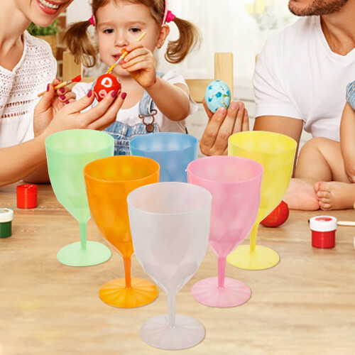 Assorted Color Plastic Goblet Elegant and for Events 2
