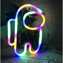 Neon Night Light, LED Neon Signs Night Light Astronaut Neon Lights Neon Lights for Kids Bedroom Battery USB Operated