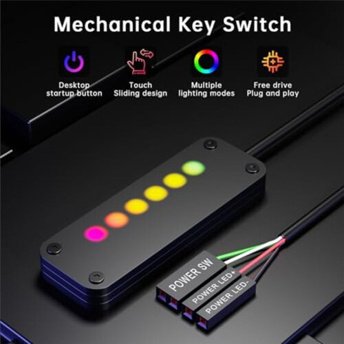 PC Power Control Touch Sliding Control PC Power Desktop Computer External Power SW Power LED  Off with 2M Cables 1