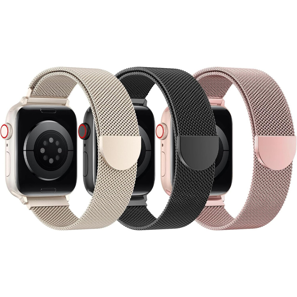3-Pack Mesh Loop Bands Compatible With Apple Watch 38/40/41/42/44/45/46/49Mm, Series 1Â10 & Ultra/Se 9043876403712