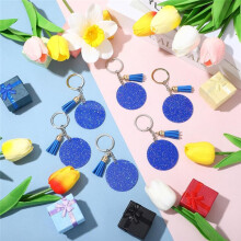 Acrylic Keychain Blank with Key Ring 1.97 Inch Glitter Acrylic Blank DIY Keychain Tassel