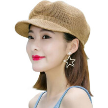 Dames stro pet in newsboy-stijl met ademend mesh zonnehoed