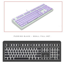 Pudding Keyboard Hat Box Mechanical Keyboard Double Skin Milk Transparent Keycap Pbt Customized Cream Jelly (White)