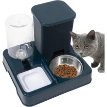 Automatic Cat Feeder and Water Dispenser 2 in 1 Pet Food and Water Dispenser Cat Feeding Containers for Small and Medium Pets Cats Dogs