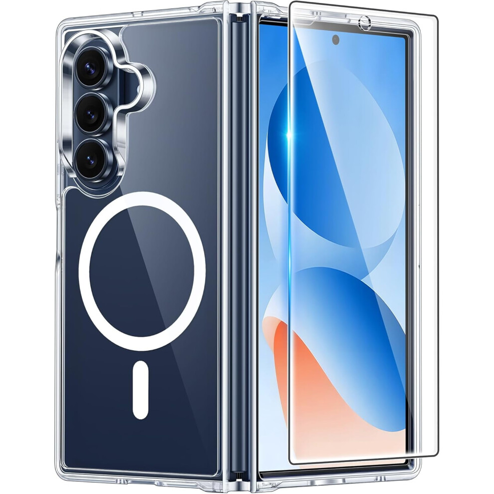 Magnetic Clear Case For Samsung Galaxy Z-Fold-7: Military-Grade Drop Protection, Anti-Yellowing, Rugged Shockproof Bumper 9128909342029