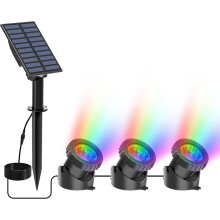 Solar Underwater Pond Lights, RGB LED Submersible Spotlights, IP68 Waterproof, for Aquarium, Fountain, Pool, Garden – Compatible with Solar