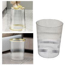 Large Transparent Round Trash Can – Multi-Purpose Waste Basket, PET, 17.64oz