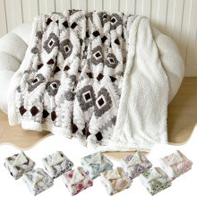 Soft Blankets, Throw Blanket for Couch, Flannel Sherpa Blanket Fleece Blanket for Adults, Cozy, Plush, Thicken, Reversible, Machine Washable, Khaki