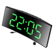 Relógio digital com tela LED, temperatura e data, USB