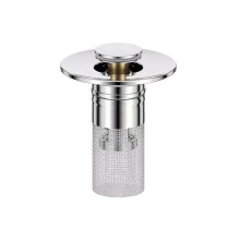 Pop-up Sink Drain Stopper with Hair Filter, Universal Push Button Drain Plug, Odor Prevention Bathroom Kitchen Sink Accessory