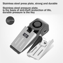 2 Piezas Tope de Puerta de Viaje Alarma PortáTil 120Db Seguridad Piso Puerta Topes Sensibilidad Ajustable para el Hogar Dormitorio