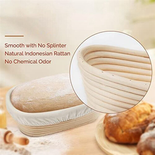 Bread Baking Set, Oval Bread Fermentation Basket, with Flour Mixer Accessories, Used for Kitchen Making Tools 1