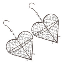 2PCS Decorative Bird Nesting Materials Dispenser Nesting Heart