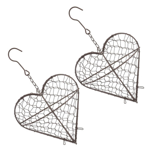 2PCS Decorative Bird Nesting Materials Dispenser Nesting Heart
