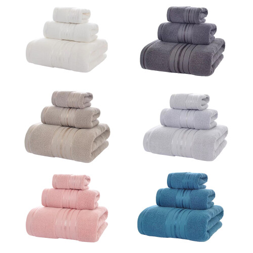 Serviette de bain en coton doux pour la peau,-Gris clair 2