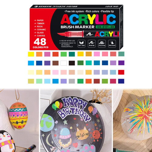 Acrylic Paint Pens Soft Brush Tip Waterproof Permanent 1