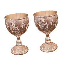 Artisanal Crafted Zinc Alloy Chalices Wine Glass For-Silver