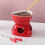 Ceramic heart-shaped chocolate fondue cup set with 2 forks 2