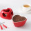 Ceramic Heart Chocolate Fondue Cup Set with 2 Forks 6