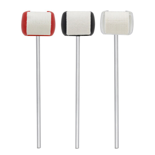 Adjustable Bass Drum Beater Hammer Felt Head Plastic Handle-Red 1
