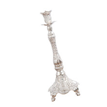 Candélabre artistique en métal avec-tête unique en argent