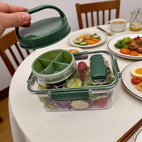 Récipient à repas Portable, bol à salade-Sans Fourchette 2