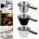 Packung mit 3 Kaffee-Extraktionsbechern, Edelstahlgehäuse und 2