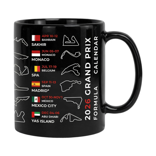 Elegant Black Ceramic Cup 2026 Formula Racing Theme Mug with