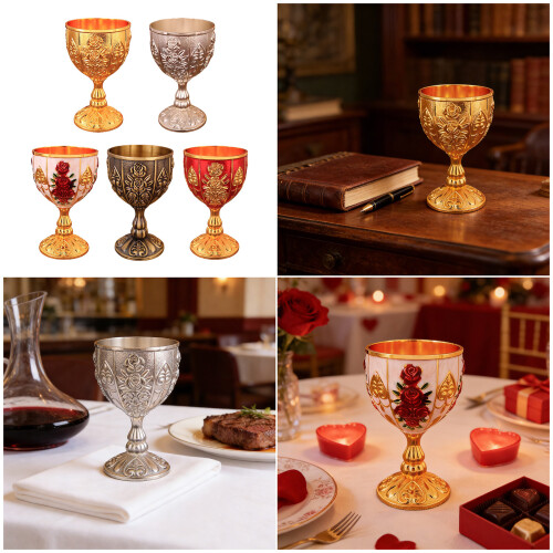 Practical Zinc Alloy Drinking Vessel With Decorative-Golden Red 2