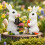 2Pcs Easter Themed Rabbit Sculpture Resin Art Piece For Table 6