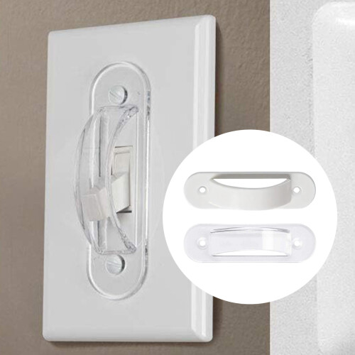 Kindersichere Lichtschalter decken transparentes Panel zum-Weiß 2