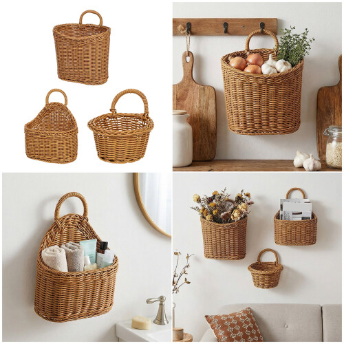 Natural Willows Wall Basket Hanging Planter-Oval hanging basket 2