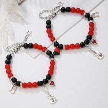 (ZJ13814) Hot Selling Friendship Spider Love Magnetic Attraction Cat Bracelet Beaded Elastic Adjustable Couple Holiday Bracelet