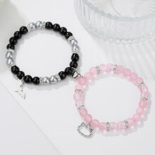 (ZJ14212) Hot Selling Friendship Spider Love Magnetic Attraction Cat Bracelet Beaded Elastic Adjustable Couple Holiday Bracelet