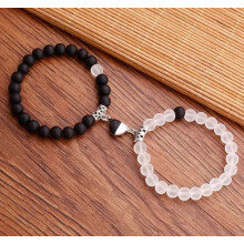 (ZJ12151) Hot Selling Friendship Spider Love Magnetic Attraction Cat Bracelet Beaded Elastic Adjustable Couple Holiday Bracelet