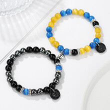 (ZJ14209) Hot Selling Friendship Spider Love Magnetic Attraction Cat Bracelet Beaded Elastic Adjustable Couple Holiday Bracelet